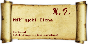 Mányoki Ilona névjegykártya